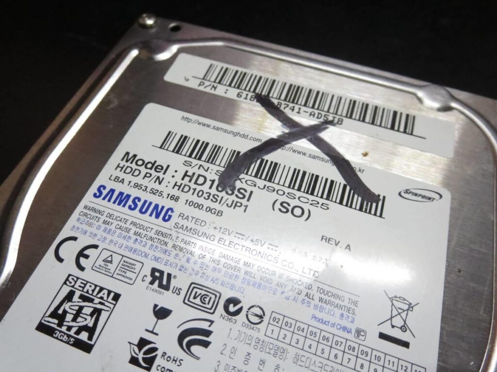 SAMSUNG HD103SIの基板障害によるデータ復旧事例