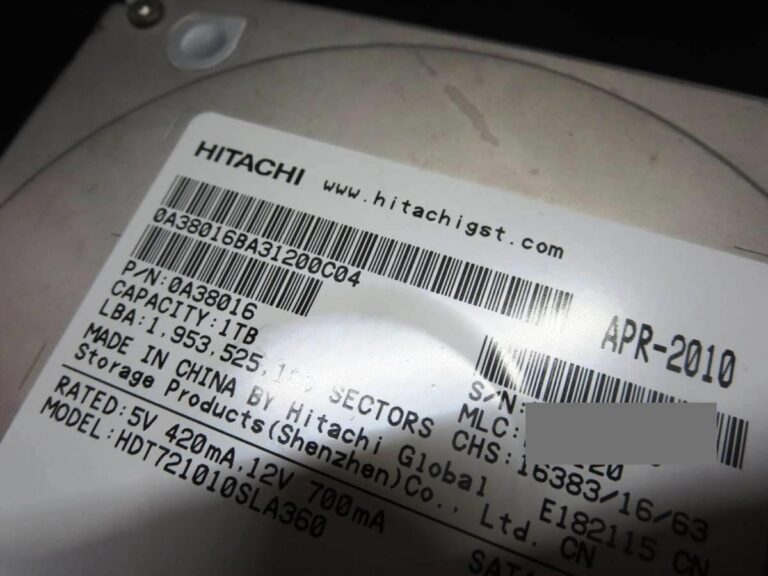 HITACHI HDT721010SLA360（通電しない・認識しない・動作音がしない）からのデータ復旧事例