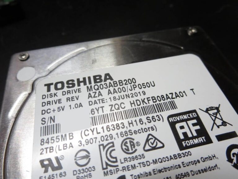 TOSHIBA MQ03ABB200（通電せず・認識しない）からのデータ復旧事例