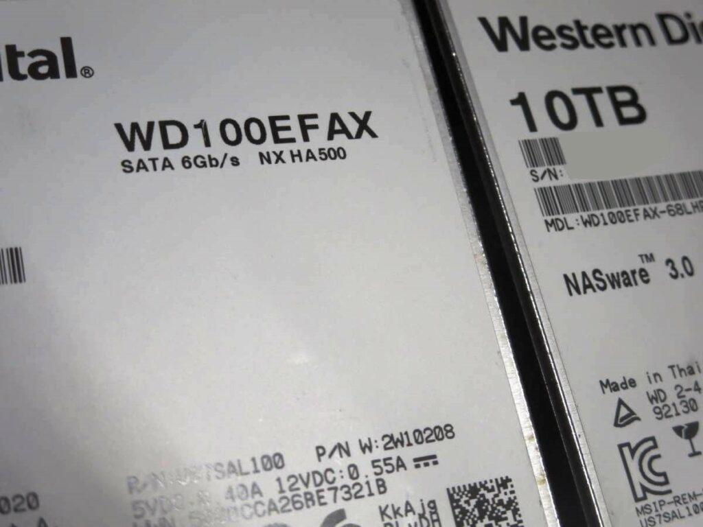 Western Digital WD100EFAX 通電しない・認識しないハードディスク