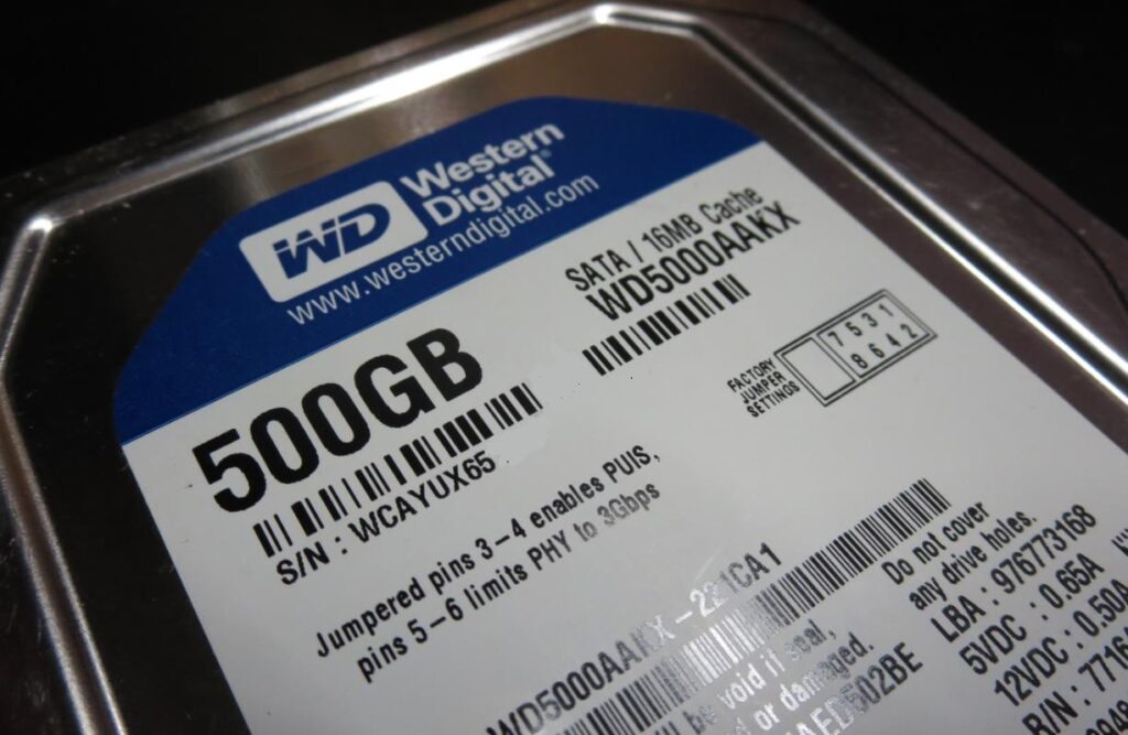 Western Digital WD5000AAKXの物理障害からのデータ復旧