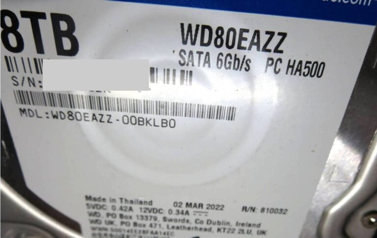 WD80EAZZの通電しない・認識しない・動作音がない状態からのデータ復旧｜基板障害の修理事例
