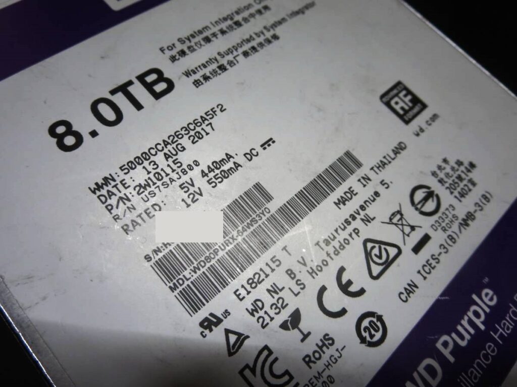 Western Digital WD80PURXの基板障害を修理してデータ復旧